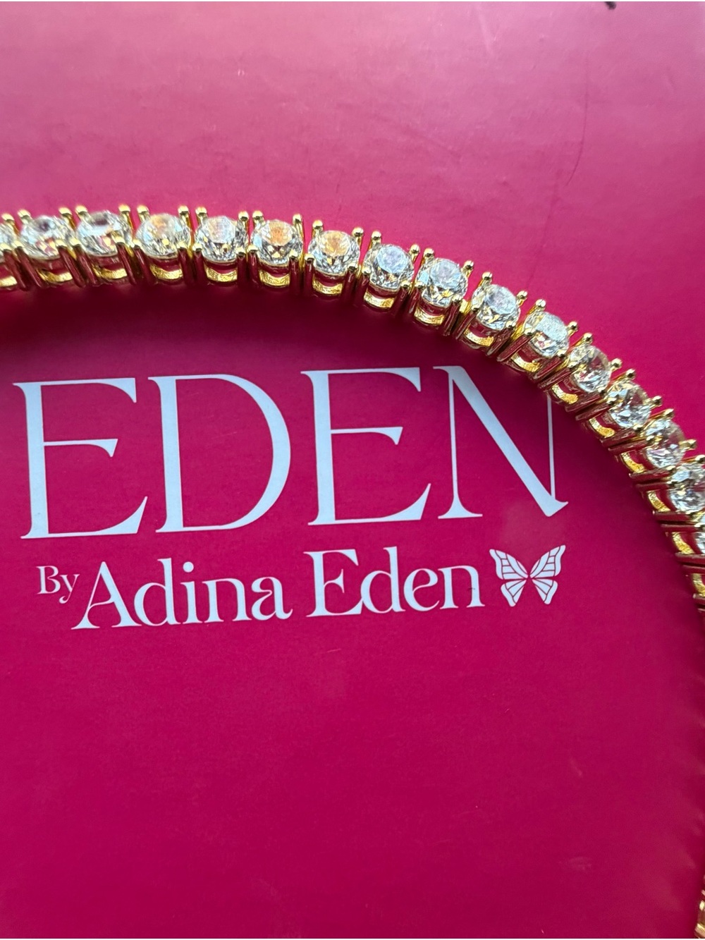 Adina Eden Gold Tennis Bracelet with CZs 7.5”